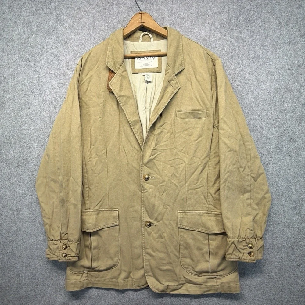 Vintage Orvis Chore Coat Men's Large Canvas Jacket Worker Utility Size 42L